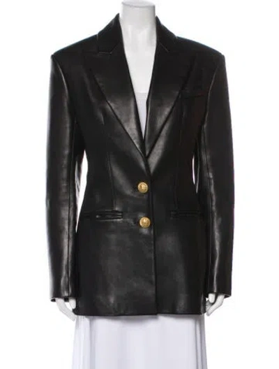 Pre-owned Balmain Lambskin Blazer W/ Tags In Black