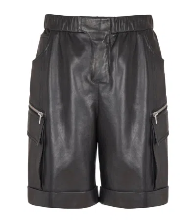 BALMAIN LAMBSKIN CARGO SHORTS
