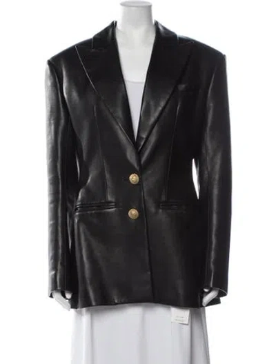 Pre-owned Balmain Lambskin Coat In Black
