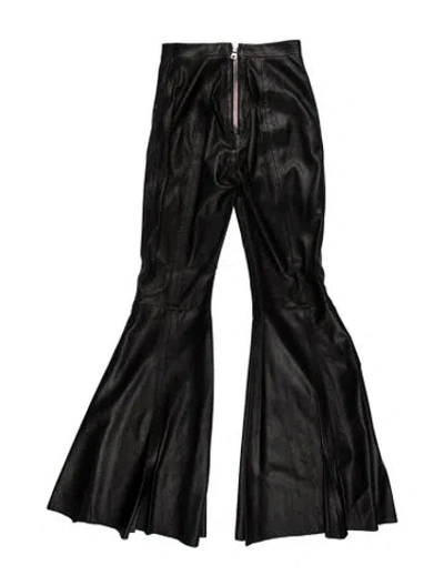 Pre-owned Balmain Lambskin Flared Pants In Black