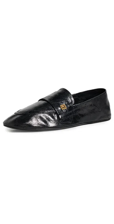 Balmain Lambskin Flat Loafers Noir