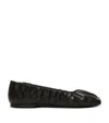 Balmain Lambskin Gathered Eden Ballet Flats In Black