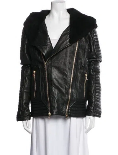 Pre-owned Balmain Lambskin Jacket In Black