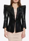 Balmain Lambskin Jacket With Structured Shoulders
