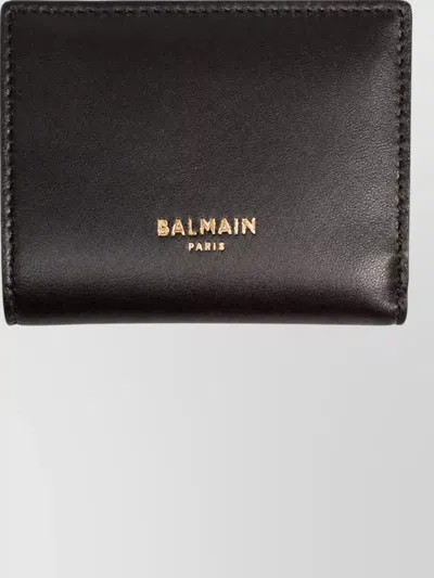 Balmain Lambskin Leather Coin Wallet