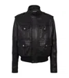 Balmain Lambskin Leather Jacket With 4 Pockets In Black