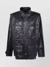 Balmain Lambskin Leather Mid Length Parka Clothing In Black