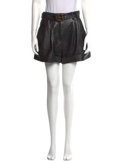 Pre-owned Balmain Lambskin Mini Shorts In Black