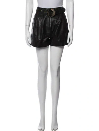 Pre-owned Balmain Lambskin Mini Shorts In Black