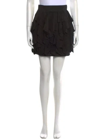 Pre-owned Balmain Lambskin Mini Skirt In Black
