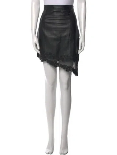 Pre-owned Balmain Lambskin Mini Skirt In Black