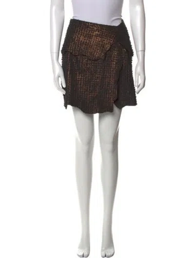 Pre-owned Balmain Lambskin Mini Skirt In Black