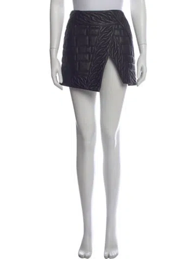Pre-owned Balmain Lambskin Mini Skirt In Black