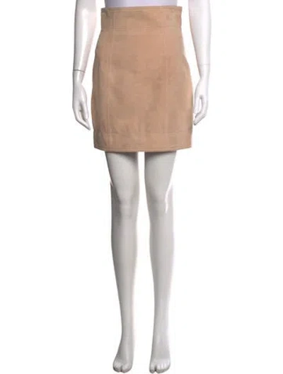 Pre-owned Balmain Lambskin Mini Skirt In Pink