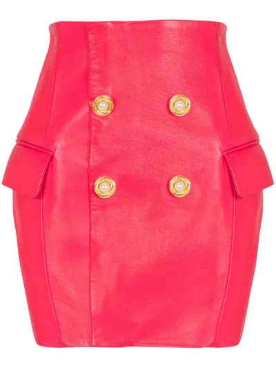 BALMAIN LAMBSKIN MINI SKIRT