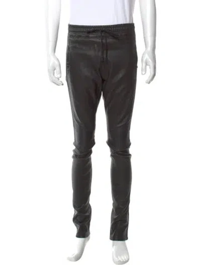 Pre-owned Balmain Lambskin Pants In Gray