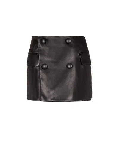 Balmain Lambskin Shorts In Black