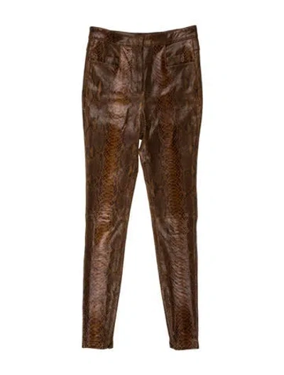 Pre-owned Balmain Lambskin Skinny Leg Pants In Black