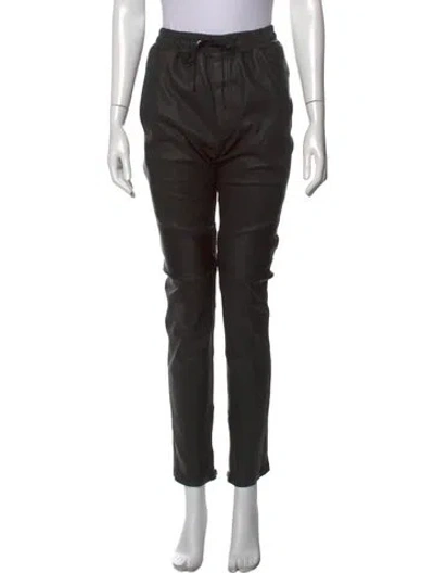 Pre-owned Balmain Lambskin Skinny Leg Pants In Black