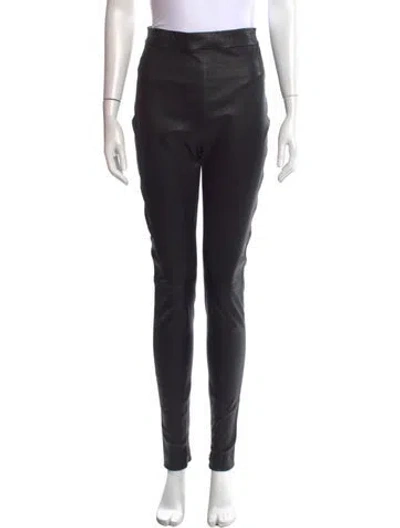 Pre-owned Balmain Lambskin Skinny Leg Pants W/ Tags In Black