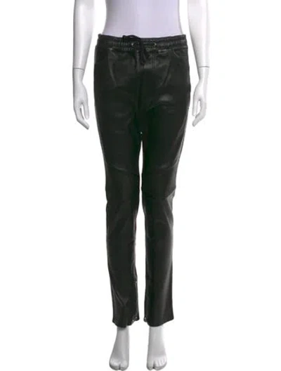 Pre-owned Balmain Lambskin Skinny Leg Pants W/ Tags In Black/metallic