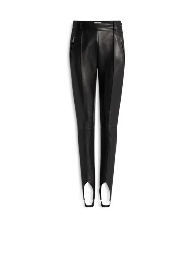 Balmain Lambskin Trousers With Stirrup In Black