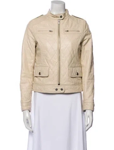 Pre-owned Balmain Lambskin Utility Jacket In Neutral