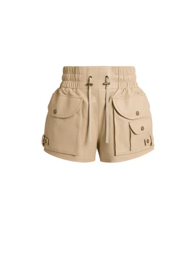 Balmain Lambskin Utility Shorts In Neutral