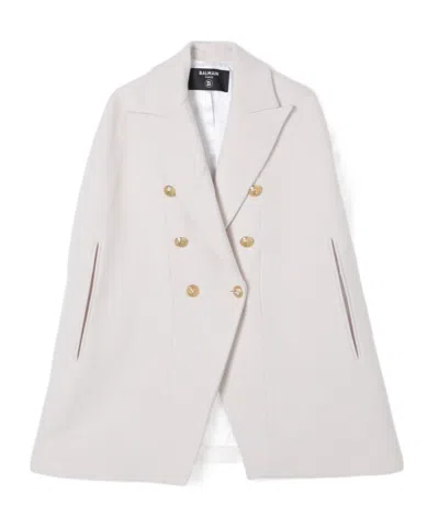 Balmain Lapel Coat In White
