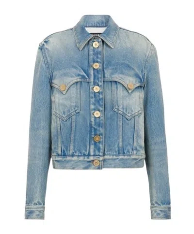 Balmain Vintage Denim Jacket In Blue