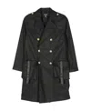 Balmain Lapel Double-breasted Windbreaker In Black