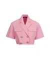 Balmain Lapel Short Sleeve Shirt In Pink