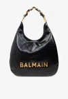 Balmain Large 1945 Crinkled Leather Tote Bag