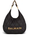 Balmain Large 1945 Quilted Shoulder Bag In Black