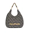 Balmain Large 1945 Soft Hobo Logo Tote In Black
