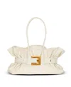 Balmain Large Anthem Leather Shoulder Bag In White