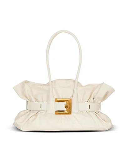 Balmain Large Calfskin Anthem Bag In White