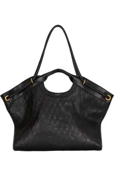 Balmain Large Tote In Black