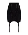 Balmain Eyelet Detail Lace Up Knitted Garter Skirt In Black