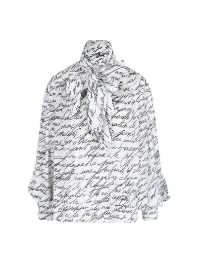 BALMAIN BALMAIN LAVALLIÈRE SHIRT – WHITE