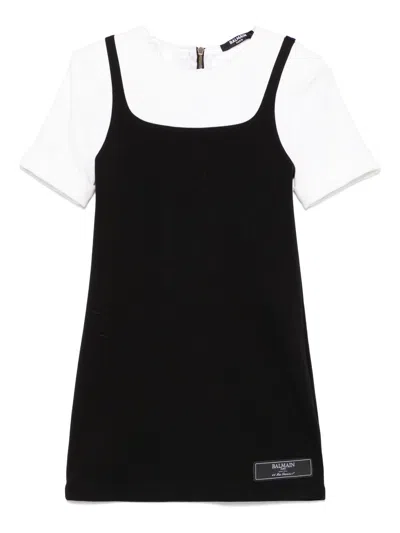 BALMAIN LAYERED-EFFECT DRESS