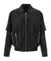Balmain Quilted Sleeves Ribbed Hem Side Zip In Black
