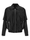 Balmain Quilted Sleeves Ribbed Hem Side Zip In Black