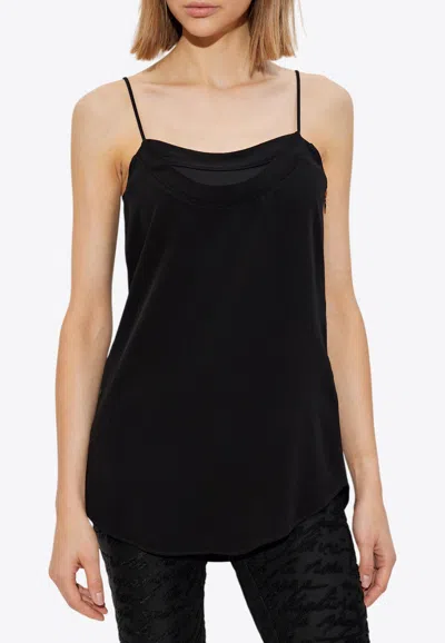 Balmain Layered Sleeveless Tank Top In Black