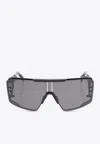 Balmain Eyewear Shield Frame Sunglasses In Gray