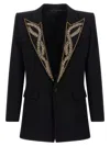 Balmain Leaf Design Embroidered Blazer In Black