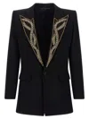 Balmain Leaf-embroidered Blazer In Black