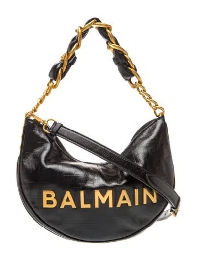 Pre-owned Balmain Leather 1945 Soft Moon In Black