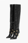 Balmain Leather Alma Boots With Jewel Buttons