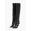 Balmain Leather Alma Boots With Jewel Buttons